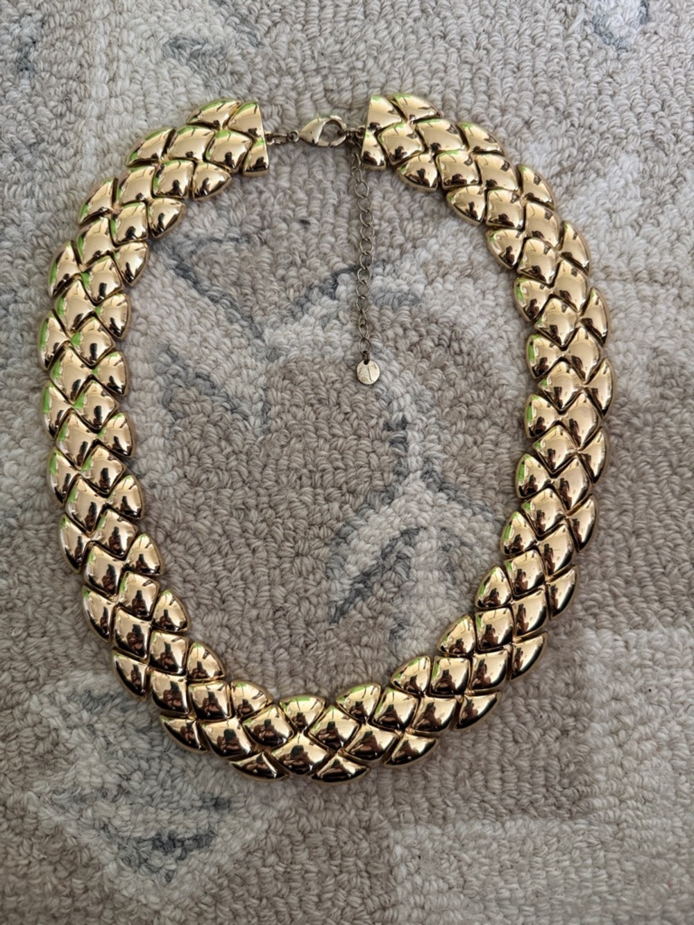 Talbots Gold Link Statement Necklace